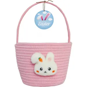 Easter Basket for Kids with Handle Perfect for Toddlers Babies Boys Girls Empty Easter Egg Basket Personalized Easter Gift Basket for Children Easter Party Favor Bag