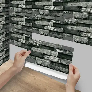 Vintage Brick Pattern Self-Adhesive Wallpaper, Removable Without Residue, Wall Decal for Apartment Renovation, 10/20/30 Pcs