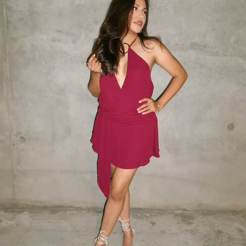 Baysic Vivian Dress - Burgundy Formal Wear for Women, Elegant Sexy Deep Backless A-line, Smooth Luxe Fabric, Figure-Hugging Fit for Date Nights, Birthday, Evening Special Events