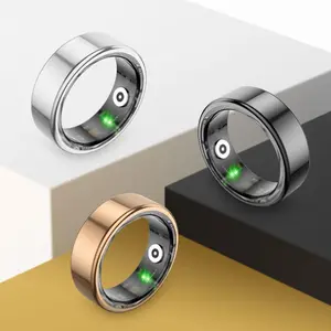 Stainless Steel Smart Ring, 1 Count Fitness Sleep Heart Rate Blood Oxygen Tracker, Waterproof Long Battery Life Smart Fashionable Ring for Women Gift, Digital, Cyber, Wireless