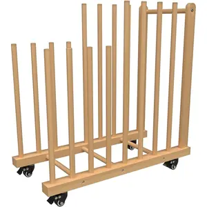Art Storage Rack with Handle&Caster Wheels,Wooden Art Canvas Storage Stand,Art Drying Rack, Canvas Boards Rack for Drawing Board ,Art Studios,Panel,Artworks,Gallery