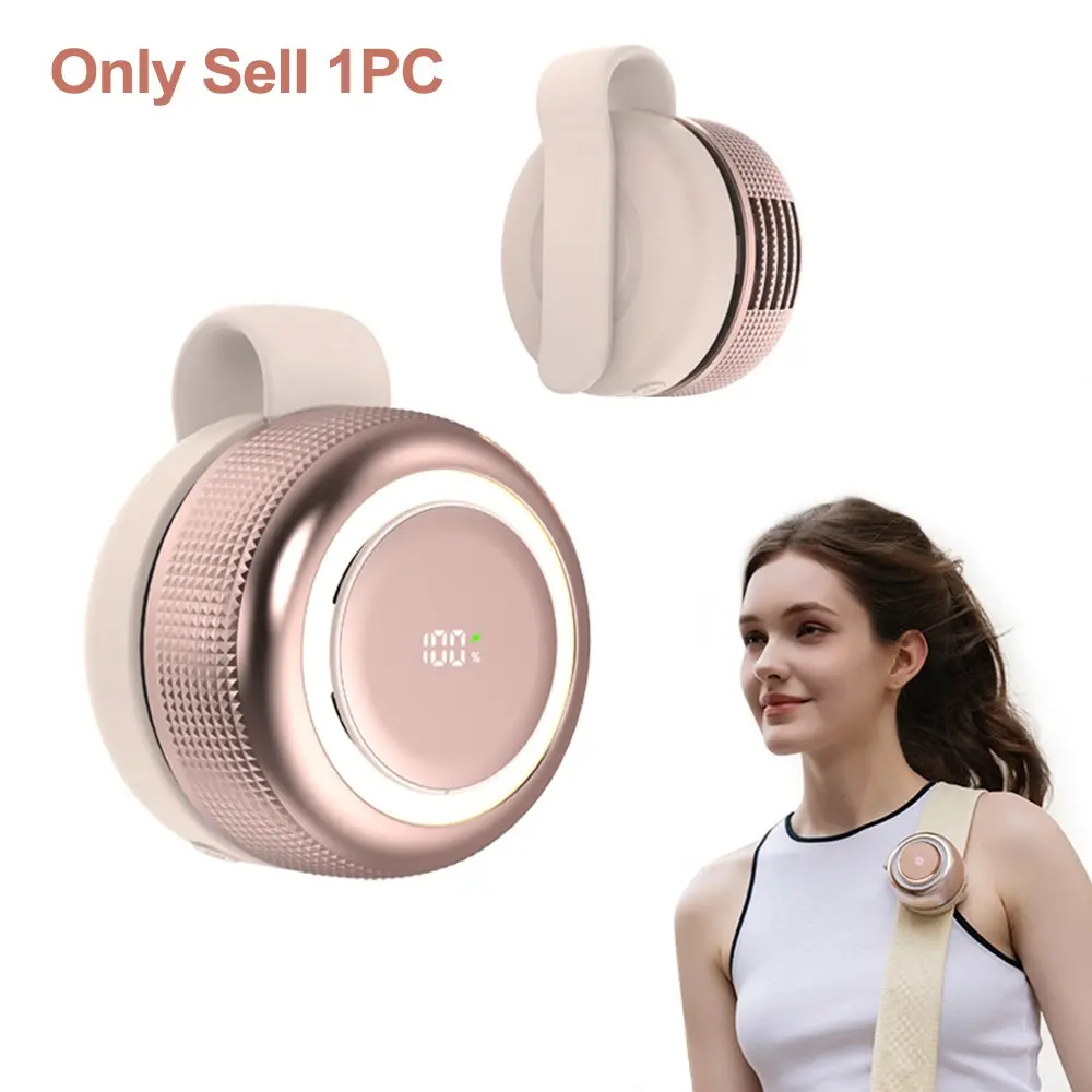 Portable Clip On Multifunctional Fan 2000mAh Rechargeable Battery Operated Fans, Turbo Blades Strong Wind Low Noise Low Power, 360° Adjustable Airflow, 3 Color Brightness Night Light, Digital Display, Silicone Clip, Waist Clip Backpack Clothing Mount