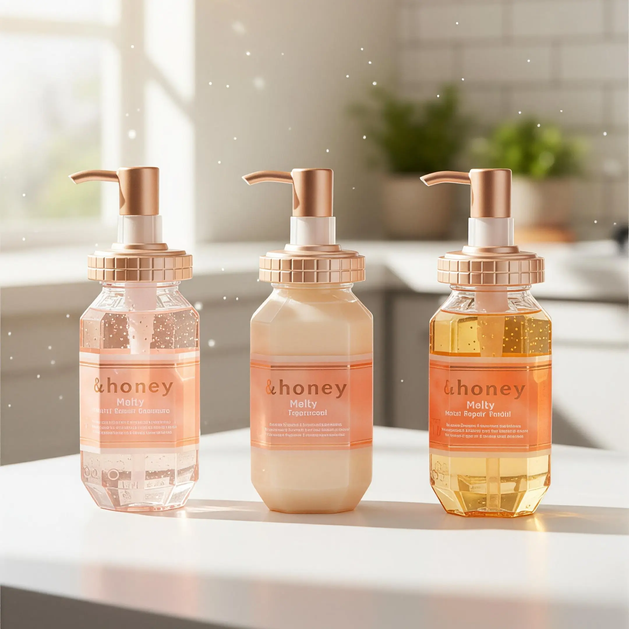 &HONEY Melty Moist Repair Haircare Bundle - Sulfate-Free Honey Keratin Shampoo (Cleansing, Anti-Frizz, Moisturizing), Argan-Infused Moisturizer Treatment, Nourishing Propolis Hair Oil (Smooths Hair)