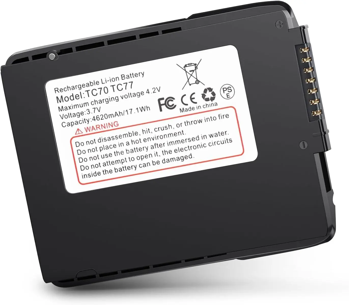E EGOWAY 4620mAh Aluminium Replacement Battery for Zebra TC77 Barcode Scanner, Compatible with Zebra Symbol Motorola Cellphone TC70, TC72, TC75, TC77, TC700h, TC700k, TC720l, TC75x, TC75EK, TC75AH, TC75GK, TC77HL Smartphones