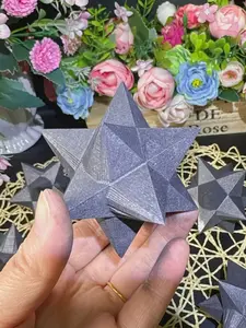 Natural Graphite Melkaba Crystal Star Stone, Raw Unpolished Loose Gemstone for Jewelry Making, Unique Home Decor & Craft Gift