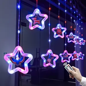 1 piece Independence Day String Lights, 8 Modes Remote Control Independence Day Decorative Lights, Waterproof Indoor & Outdoor Independence Day Ambience Lights, Perfect for Memorial Day and July 4th Independence Day