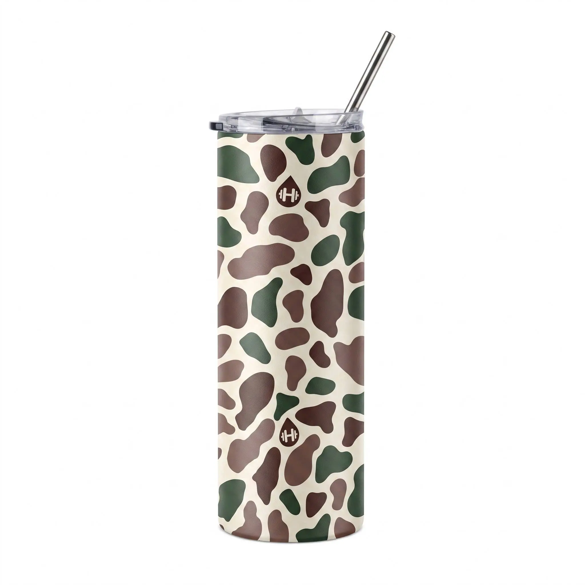 HydroJug Camo Skinny Tumbler - Stainless Steel Insulated Travel Mug with Straw