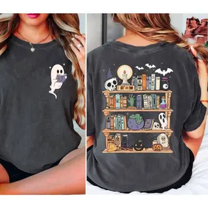 Ghost Book Reader Shirt,Halloween Library Shirt,Halloween Reading Tee,Book Lover Gift,Skeleton Book Club,Reading Girl Shirts