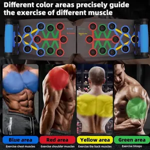 Targeted Push-Up Board Chest Shoulders & Triceps Workout System Color-Coded Positions Foldable Lightweight Home Travel Friendly