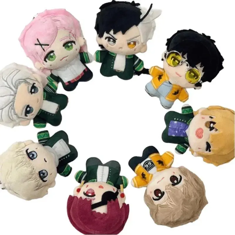 10cm Cute Brown White Hair Anime Windbreaker Themed Plush Stuffed Toy Keychain Set, Cartoon Pendant Charm for Haruka Sakura & Cosplay Enthusiasts Gift