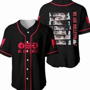 K-pop Boy Band Baseball Jersey Jersey, Bangtan Baseball Jersey Shirt, Print Baseball Jersey, Sport Jersey for Men and Women, Baseball Jersey Style