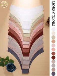 Women's Seamless Underwear Panties Set, Breathable Comfortable Design, Daily Wear & Home Use, Morandi Color System, 12-Pack