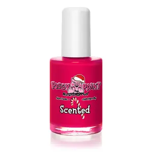 Piggy Paint Scented Peppermint Piggy - Holiday Red 0.5oz Non-Toxic Vegan Nail Polish for Kids & Stocking Stuffers
