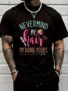 100% Cotton Barber Hair Beauty Gift Idea Hairstylist T-Shirt Women's Men's Graphic Tee Crew Neck summer vacation Tops