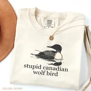 Stupid Canadian Wolf Bird Comfort Colors Shirt, Hockey Romance LGBT Hockey Fan Gift, Heated But Devote Movie Sweatshirt, Team Hollanov Tee Cotton Fabric