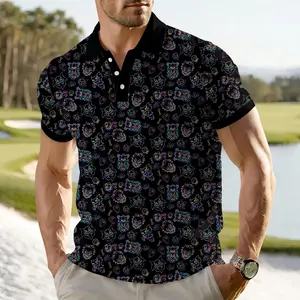 Gangar Inspired Polo Shirt, Cute Ghost Anime Purple Aloha Shirt, Unisex Summer Streetwear Polo, Gamer Casual Outfit Gift