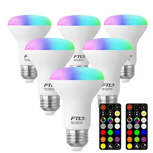 6-Pack BR20 LED Bulb Color Changing Light Bulb with Remote Control Dimmable RGB Colored Light Bulbs 7W=60W 2700K-6000K Timer Color Flood Light Bulbs for Recessed Can Lighting
