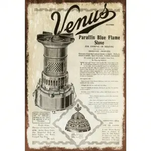 Vintage Style Aluminum Stove Advertising Sign Collector Edition for Home Decor Wall Art Living Room Kitchen Bathroom Bedroom Man Cave Gift Idea