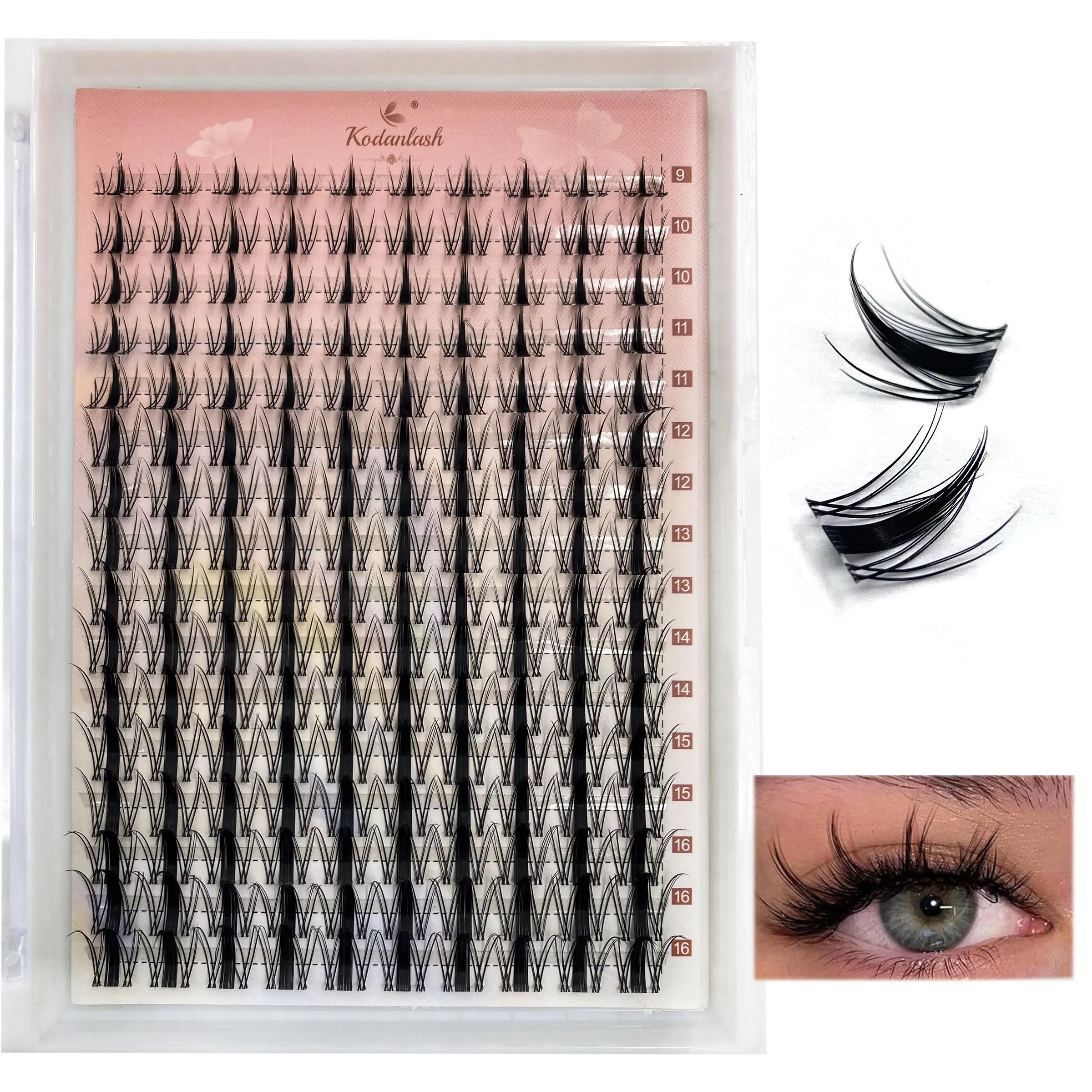 D Curl Thin Lash Clusters, 1 Box DIY Eyelash Extensions, Fairy Eyelash Clusters, Wispy Individual Lashes, 9-16mm Clusters for Manga Lash Look, Fluffy Lash Clusters, Volumized False Eyelashes, Volume False Eyelashes, Makeup