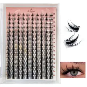 D Curl Thin Lash Clusters, 1 Box DIY Eyelash Extensions, Fairy Eyelash Clusters, Wispy Individual Lashes, 9-16mm Clusters for Manga Lash Look, Fluffy Lash Clusters, Makeup