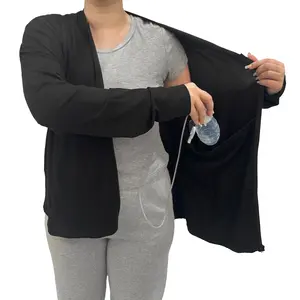 Mastectomy Zip Up Hoodie Womens with Drain Pockets Hooded Zipper Jacket Breast Surgery Must Haves Essentials Cancer Gifts for Women Post Surgical Recovery Gift Top Reduction Augmentation Essential