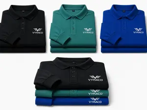 VYRACO Premium Long Sleeve Polo – Minimal Logo Cotton Shirt (Unisex)