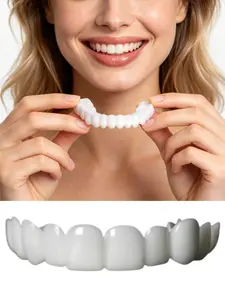 New Realistic Silicone False Teeth Set,  Natural White Smile Enhancer, Modable Whitening Fake Teeth, Daily Dental Care Accessories, Removable Oral Beauty Aid