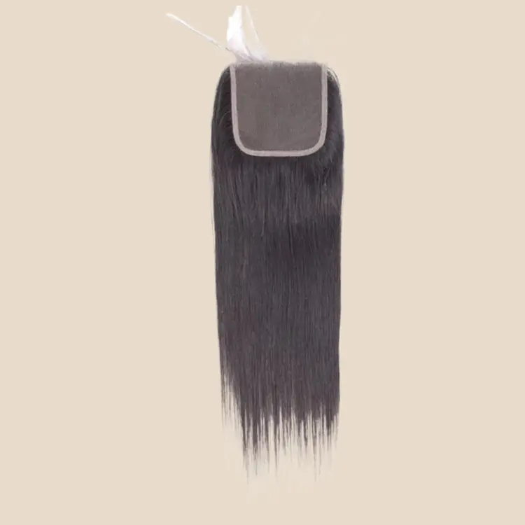 Unisex Human Hair 4x4 Lace Closure Extensions - 14in & Multiple Lengths, European Style, Transparent Mesh Base, Straight Texture, Pre-Plucked Line, Baby Hair, Soft, Odorless, Straight or Side-Swept Bangs, Human Hair Extensions