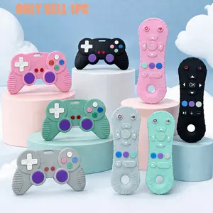 Baby Teething Toys, Soft TV Remote Control & Game Console Bite Set, Educational Toys for Children, Safe Silicone for Infants, Sensory Teether