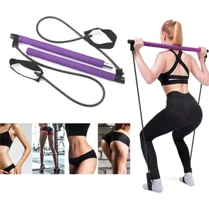 Adjustable Pilates Bar Kit Resistance Band Exercise Stick Toning Gym Portable Full Body Workout Ideal for Yoga & Fitness Women the pocket pilates reformer machine Multi-Function Reformer equipment
