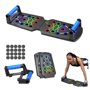 14-in-1 Foldable Color-Coded Push Up Board Training System Multi-Function Portable Home Gym Exercise Equipment Chest Shoulder Workout for Men Women