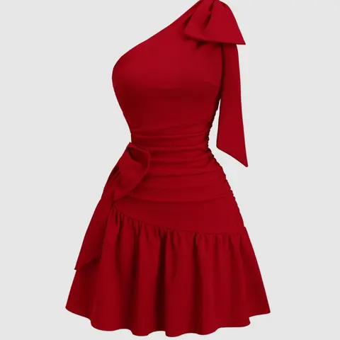 Women's One Shoulder Dress, Chic Elegant Dress for Party Dating Wear, Ladies Clothes for Summer, Formal Wear, Womenswear, Evening Party Dresses, Fashion Dress