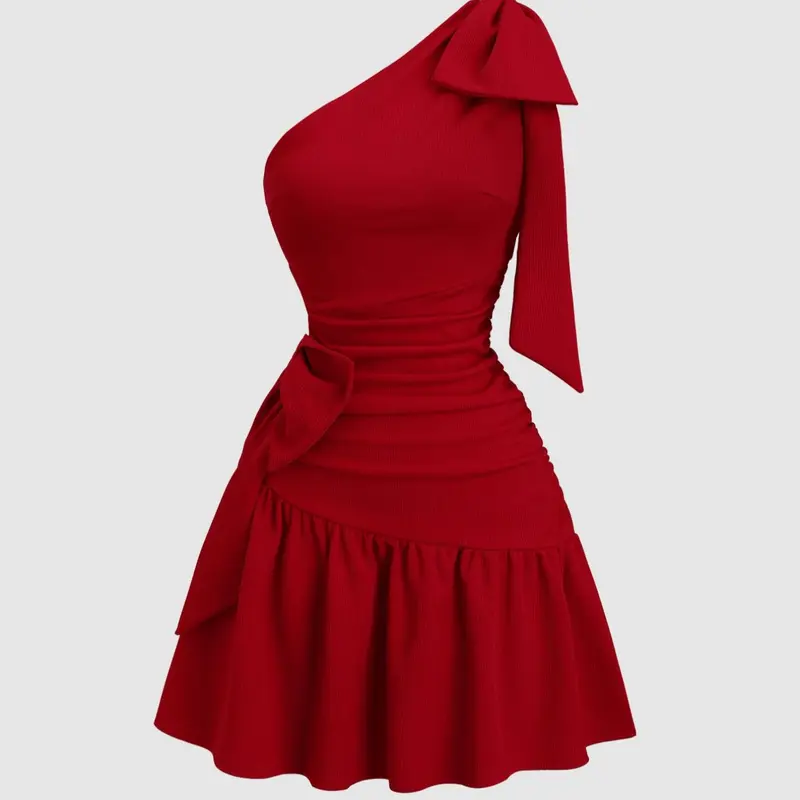 Women's One Shoulder Dress, Chic Elegant Dress for Party Dating Wear, Ladies Clothes for Summer, Formal Wear, Womenswear, Evening Party Dresses, Fashion Dress