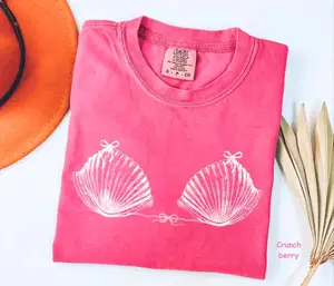Comfort Colors Vintage 90s Seashell TShirt, Ocean Lover Tee, Trip TShirt, Mermaid T-Shirt, Preppy Coastal Aesthetic Tee, Coquette Bow Beach T-Shirt - Ahri Clothing