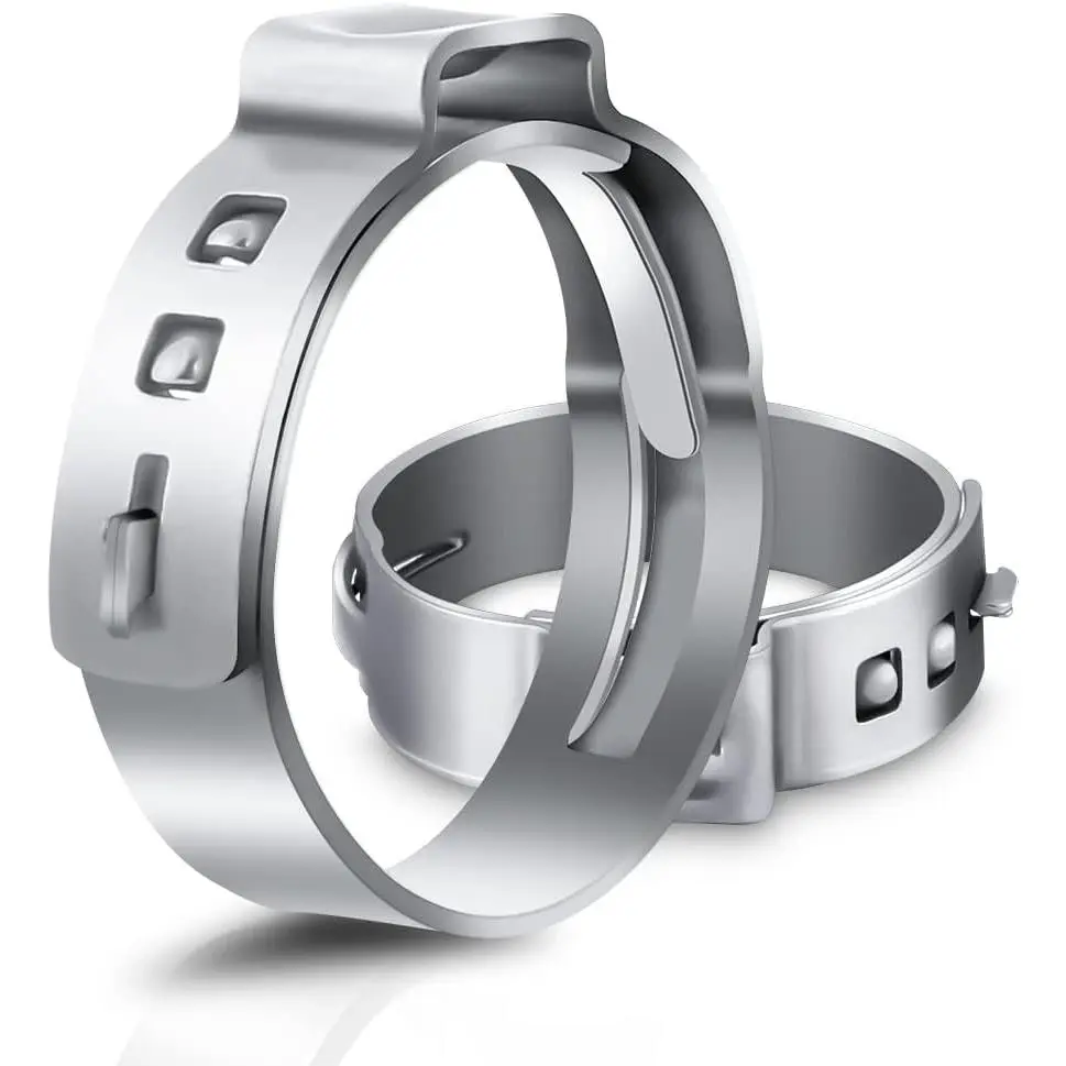 50 count 1/2 Inch PEX Cinch Clamps Rings, 304 Stainless Steel PEX Fitting Clamps Pinch Clamp Rings Crimp Rings for PEX Tubing Pipe Fitting Connections (-1/2inch(50PCS))
