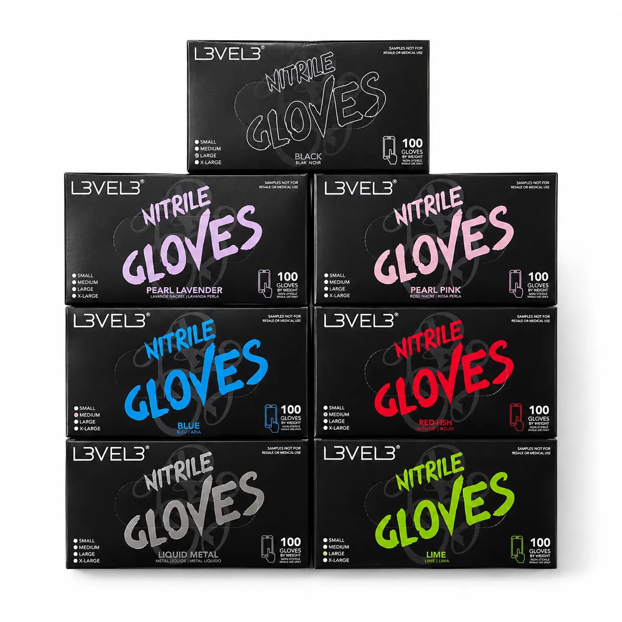 L3VEL3 Professional Barber Nitrile Gloves - Powder Free