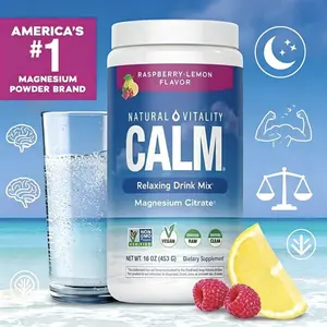 CALM 4 oz Relaxing Drink Mix - Raspberry Lemon Flavor - Magnesium Citrate Supplement - 4 oz (113 g) - 28 servings