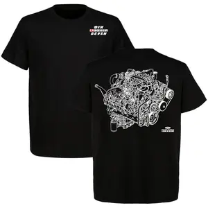 67 Stroker Ford Power 2-Sided T-Shirt, Engine Blueprint Ford T-Shirt For Truck & Car Enthusiast, Unisex Casual Crewneck 100% Cotton, Made in USA