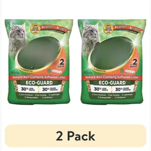 (2 pack) Non- Clumping Natural Pine Pellet Cat Litter, Unscented, 20 lb Bag