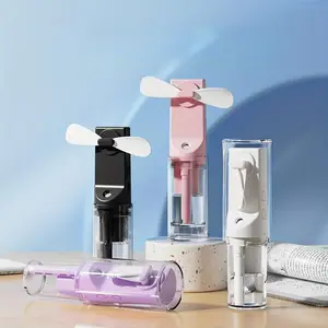 Mini handheld spray fan, portable fan, water replenishing and humidification, USB charging, spray cooling desktop fan, compact design, suitable for outdoor activities, music festivals, tourism