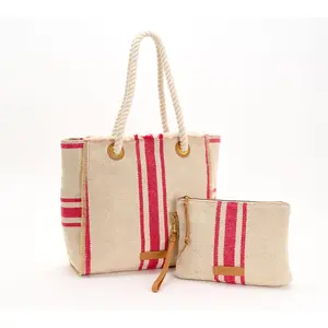 American Leather Co. Haven Canvas Tote & Wristlet Pouch