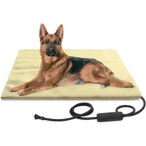 Pet Heating Pad for Dog & Cat, Adjustable 6 Temperature Cat Heating Pad with 5 Timer, Multi-Size Dog Heating Pad with Chew Resistant Cord, Auto Power Off Outdoor Heating Pad for Cats