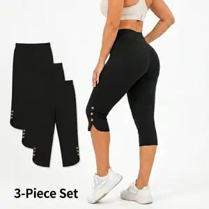Women’s High-Waisted Capri Yoga Leggings - Breathable Fabric Tummy Control Soft Stretch Cropped Workout Activewear for Summer