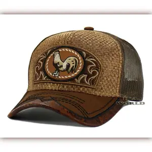 ROOSTER Hat Straw Cap Mesh Trucker Snapback MEXICO Western Style Baseball Cap