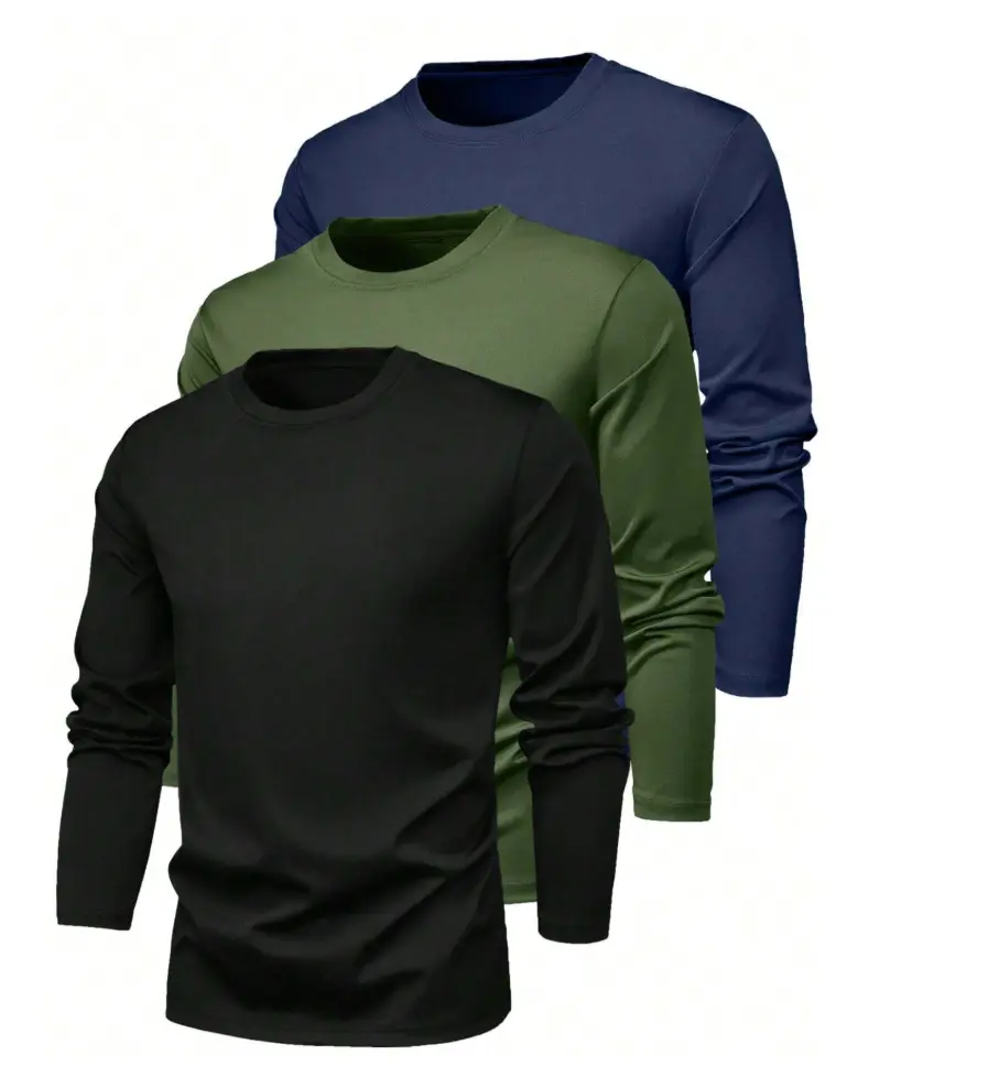 3pcs/Set 2024 New Autumn Boyfriend Style Men's Crew Neck Knit Sweatshirts