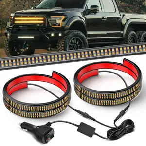 Nilight 2PCS 24 inch Truck Grille Strobe Lights Strip 384 LED Light Amber Flexible Side Flashing Working Safety Waterproof Lighting Kit for Trucks Tow Plow Construction Vehicles