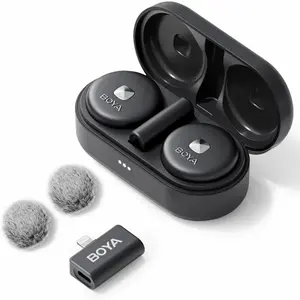 BOYA Omic-D Wireless Lavalier Microphone for iPhone MFi Certified, Noise Cancelling Lapel Mic Wireless with Magnetic Clip iPhone Microphone for Video Recording YouTube Vlog