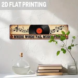 2D Rustic Iron Wall Sign-Vintage Musical Notes Design for Man Cave, Bar, Studio, Music Room Decor,Retro Design, Decorative Plaque, Studio Designers