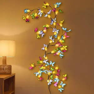 Lighted Willow Vine 6FT, Enchanted Willow Vine Lights  Operated with Butterfly Decoration Plug in, Vine Lights for Wall Chirstmas Holiday Fireplace Decor