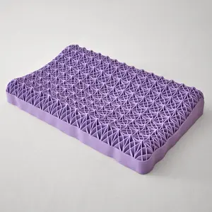 TPE elastic pillow, 100% elastic grid structure, oversized cool ergonomic design, suitable for summer travel, relieves neck and shoulder pain, suitable for all seasons and comfortable to use, washable.